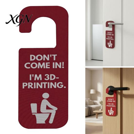 Door Handle Hanging Sign Funny 3D Printed Hanger for Workshop And Office, Don't Come in I'm Printing, Durable Plastic PLA Material Privacy Plaque Knob