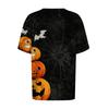 Women's Short Sleeve Halloween and Pumpkin Print T-Shirt, Casual Round Neck Pullover Top for Women