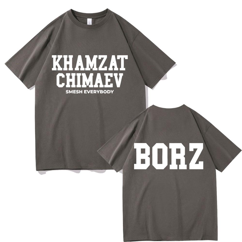 Khamzat Chimaev Logo Double Sided Print T-shirts Men Women Fashion Casual Oversized T Shirts Men's Hip Hop Vintage Streetwear