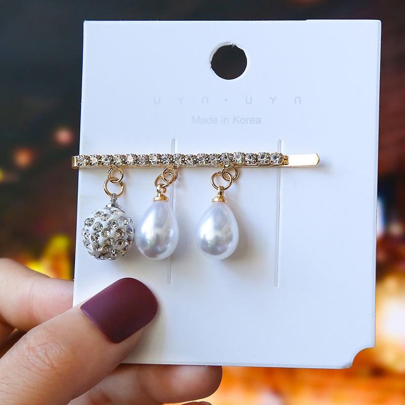 Elegant Rhinestone Hairpins Women Girls Pearl Hair Clips Pins Barrettes Accessories BB Hairclip Hairgrip Headdress