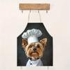 1pc, Yorkie Chef Dog Apron Linen Kitchen Cooking Baking Gift for Dog Lovers Women Men