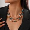Color Beaded Necklace Sweet Vacation Style Versatile Sweater Chain Fashion Temperament Item Decoration Niche