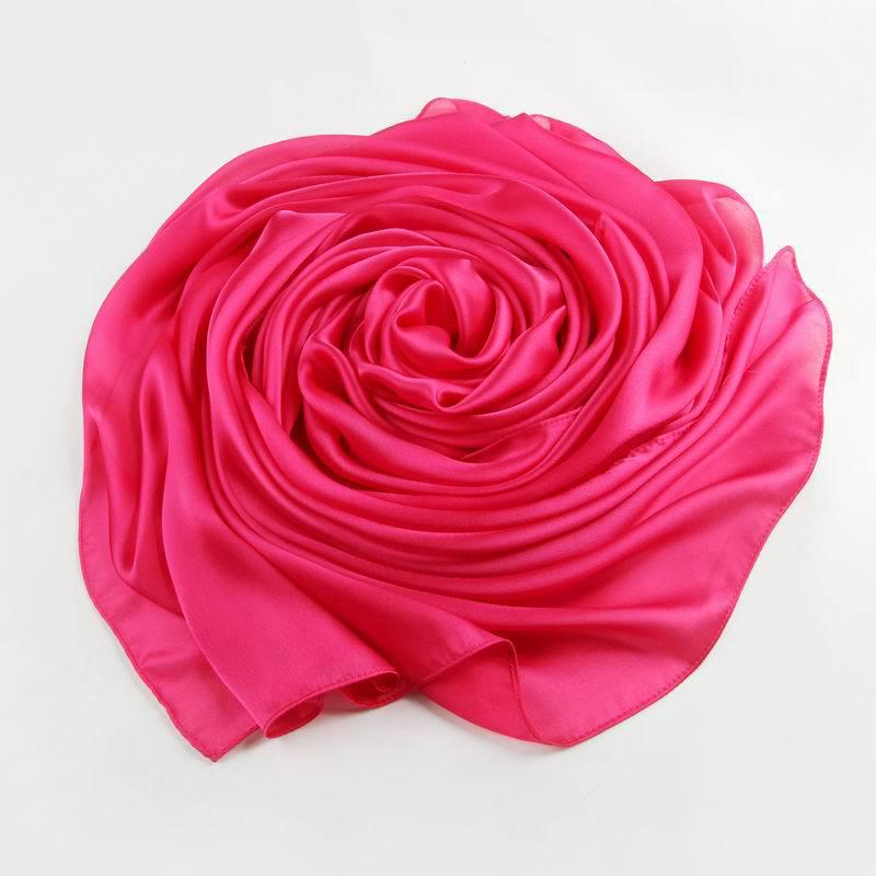 Women's Versatile Long Satin Scarf - Solid Color, Summer Sunscreen Shawl
