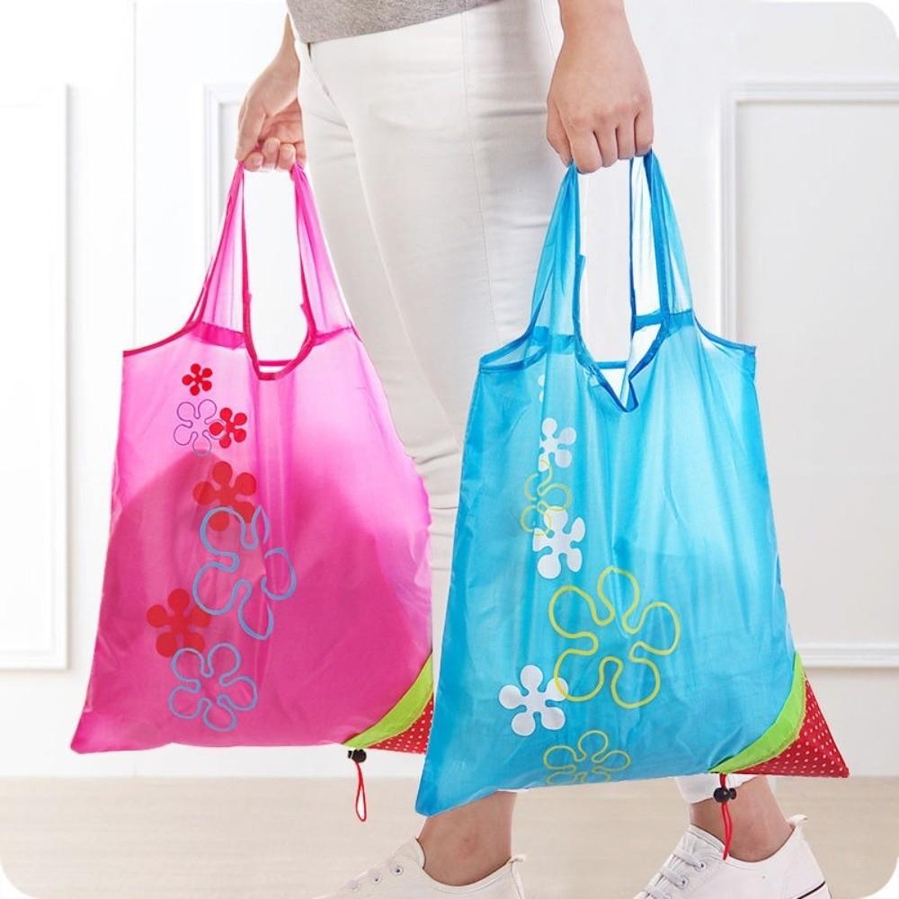 5pcs Eco-friendly Reusable Shopping Bag Random Color Supermarket Tote Bags Grocery Bag  Shopping