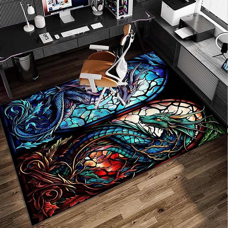 Mythical Dragon Flight Office Rug Chair Mat, Entryway Carpet, Suitable for Front Door, Bedroom, Living Room, Desk, Holiday Gift