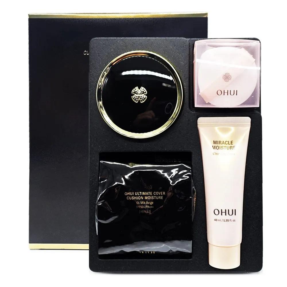 Ohui Ultimate Cover Cushion Moisture - Основной продукт + Сменный блок Специальный набор No. 01 Milk Beige