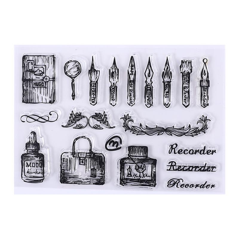 1pc Clear Stamp Transparent Silicone Stamp Spill and Splatter Rubber Stamp for Scrapbook Journal Card Making