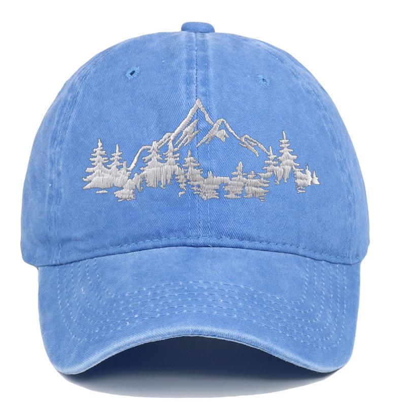 TEMU Mountain Forest Embroidered Flat Cap: Men's Outdoor Hiking & Fishing Hat, Women's Baseball Cap