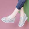 Fashion Comfortable Women Loafers  Lace Slip On Walking Shoes White Sneakers Casual Shoes Ballet Flats Platform Shoes Rhinestone