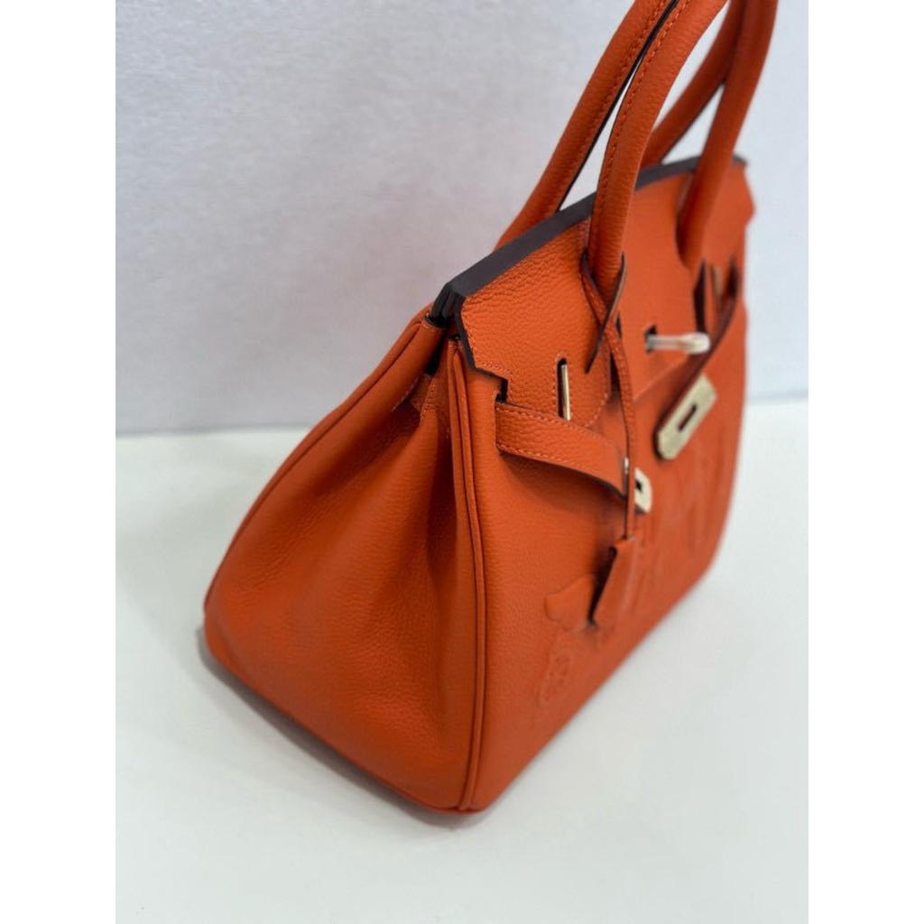 24 European and American Retro Horse Head Platinum Bag Leather Women's Bag Crossbody Bag Versatile Top Layer Bag Cowhide Bag 2024 Handheld