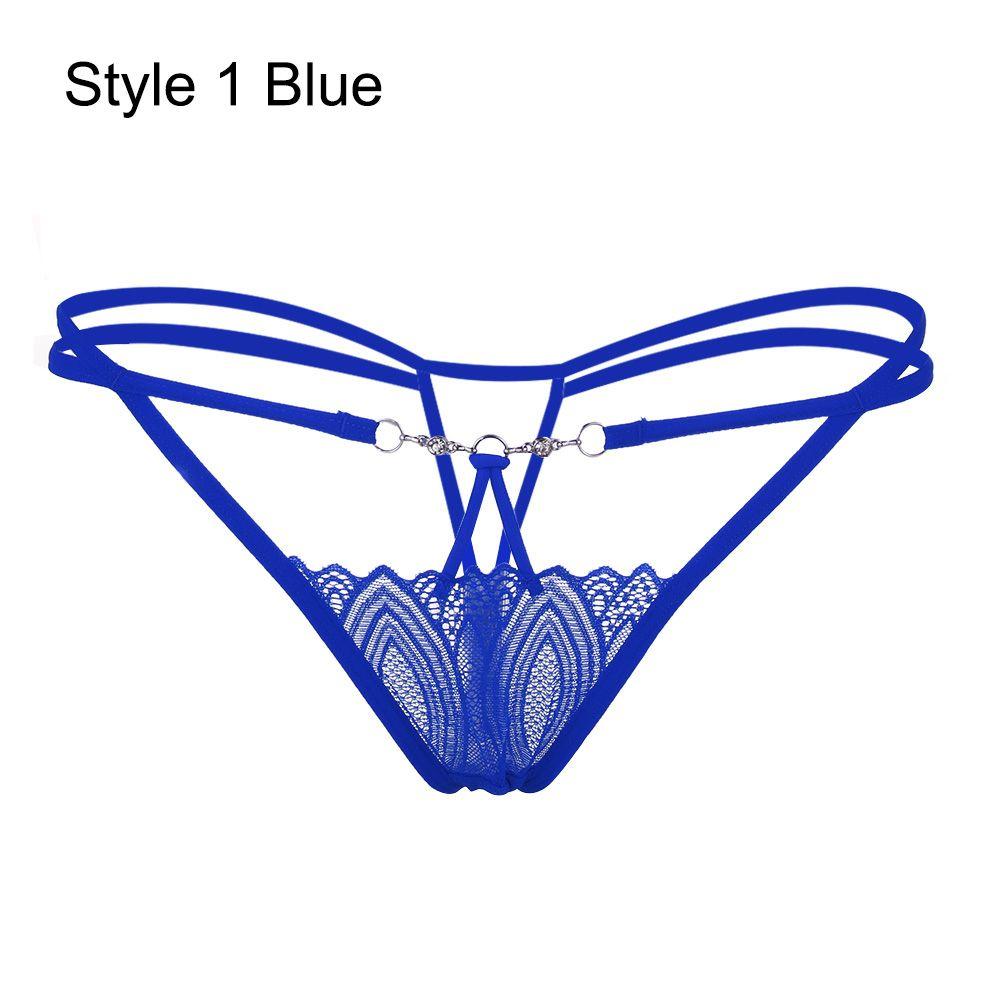 Fashion T-back Low Waist Briefs Women Erotic Lingerie Lace Flowers G-string Sexy Panties