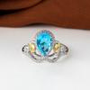 Natural Swiss Blue Topaz Ring Silver Waterdrop Blue Gemstone Jewelry Ladies Popular Jewelry Jewelry