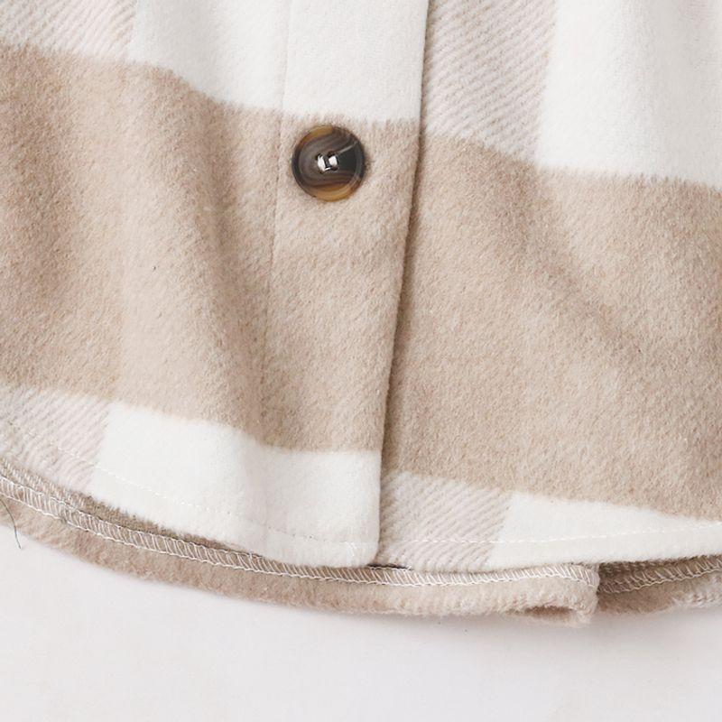 Fall Woolen New Arrival Lapel Single Breasted Gingham Outwear
