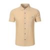 Men Short Sleeve Linen Blend Shirt With Chest Pocket Casual Summer Top