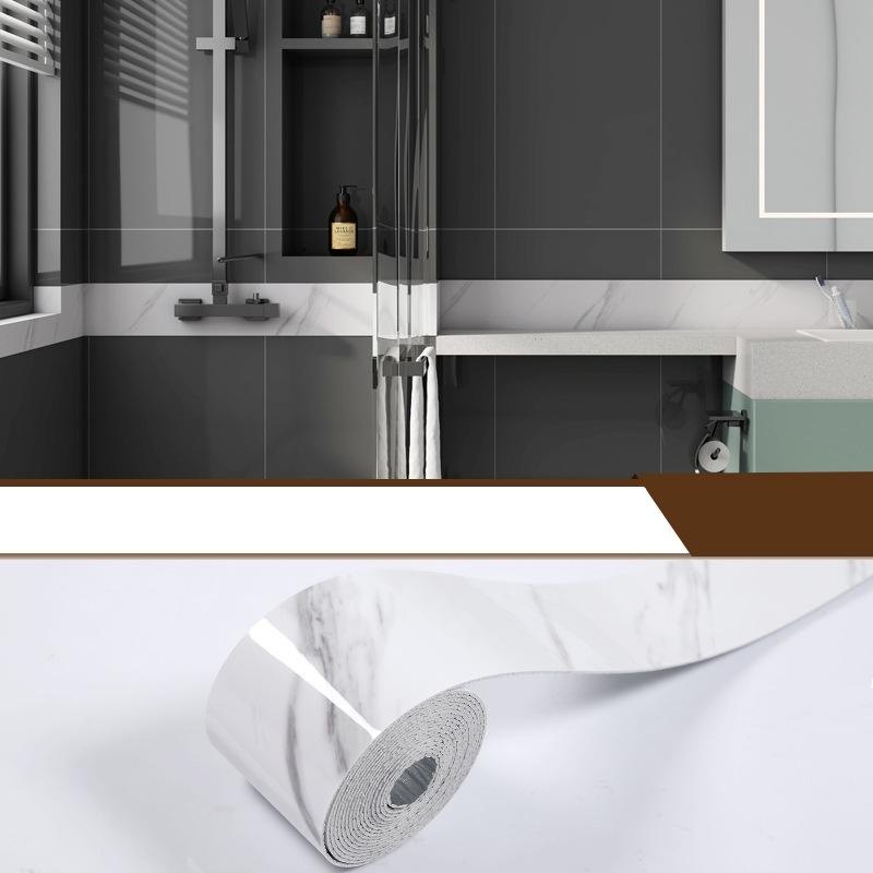 1PC 5mX10cm Self-adhesive Border Floor Stickers for Living Room Skirting Line Waterproof Waist Line Wallpaper
