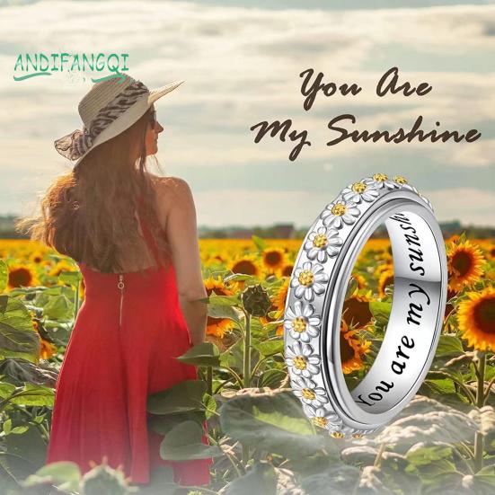 

Изысканное вращающееся кольцо на палец - износостойкое, ретро-украшение с геометрическим узором, гальваническое кольцо с резным цветком на костяшке пальца