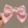 Satin Large Bow Hair Claw Clips Fadeless Fabric Strong Hold Non Slip 3Pcs for Girls Daily Play Date Gift