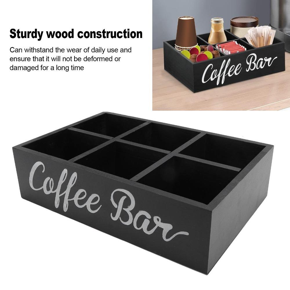 11,7x8x3,2 Zoll Größe Kaffeebar-Organizer Holzmaterial Kaffeekapselhalter Küchenaufbewahrung