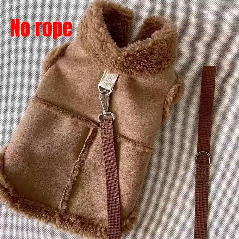 

1pc Winter Warm Dog Hoodie Sweatshirts with Fleeced,outdoor Dog Clothes for Small Dogs Chihuahua Coat Clothing Puppy Cat Custume Suggest 3-4 cattys светло-коричневого