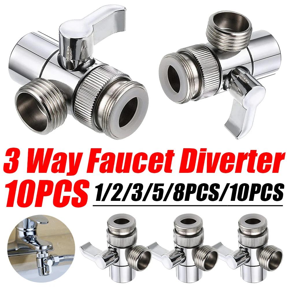 Switch Faucet Adapter Water Tap Connector Sink Splitter Diverter Valve Leak-Proof Faucet Connector for Toilet Bathroom Kitchen