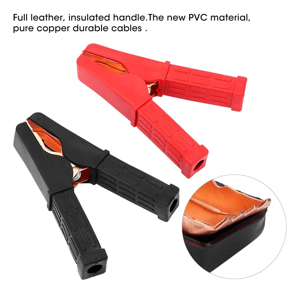 [Large Clamp for Emergency Jump Starter] Pure Copper Red and