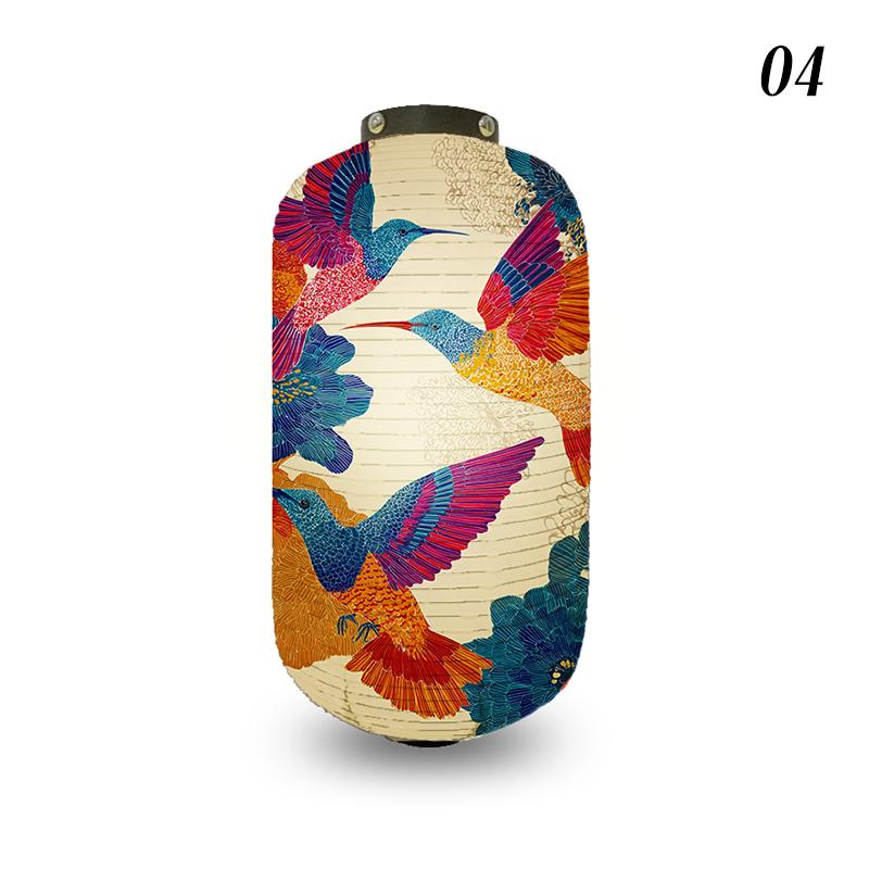 Japanese Style Cloth Lantern Retro Flower And Bird Art Pattern Lanterns Izakaya Sushi Shop Restaurant Holiday Party Decoration