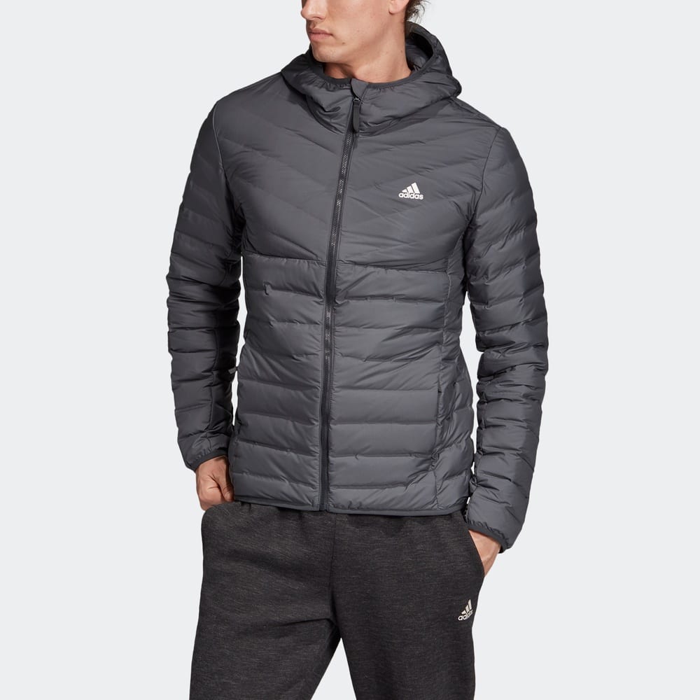 Adidas Down Jackets Men's Carbon Black Hooded Moderate Other DZ1420