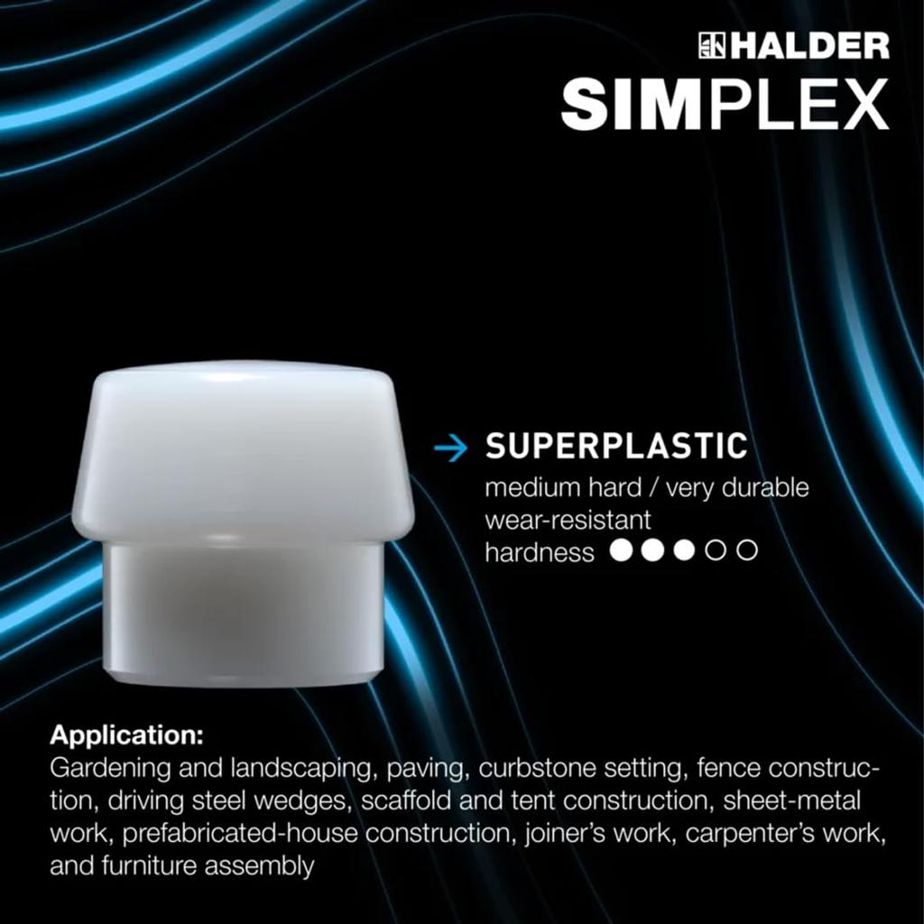 HALDER Simplex Sledge Hammer Rubber Polyethylene Diameter 80 (Black) (White) 3027.081