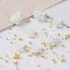 50Pcs/Set Nail Ornament Flower Shape Long Lasting 3D Effect Resin Camellia Aurora White