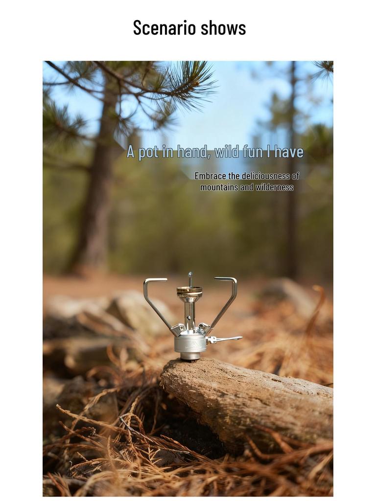Mountain Guest Three-Leaf Portable Windproof Folding Gas Stove for Outdoor Camping and Tea Brewing
