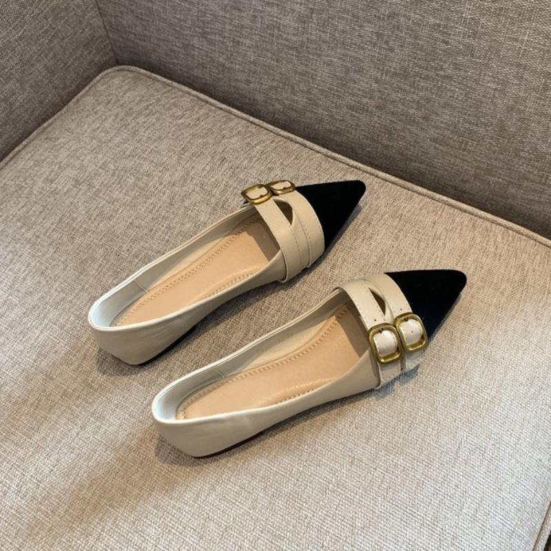Splicing Color Pointed Toe Slip-on Shoes for Women High Quality Fashion Cheap Liquidation Y2k With Discount Summer Woman Flats