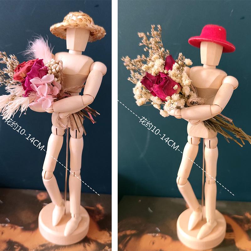 Jointed Wooden Puppet Doll: Handcrafted Human Body Ornament & Decompression Gadget.