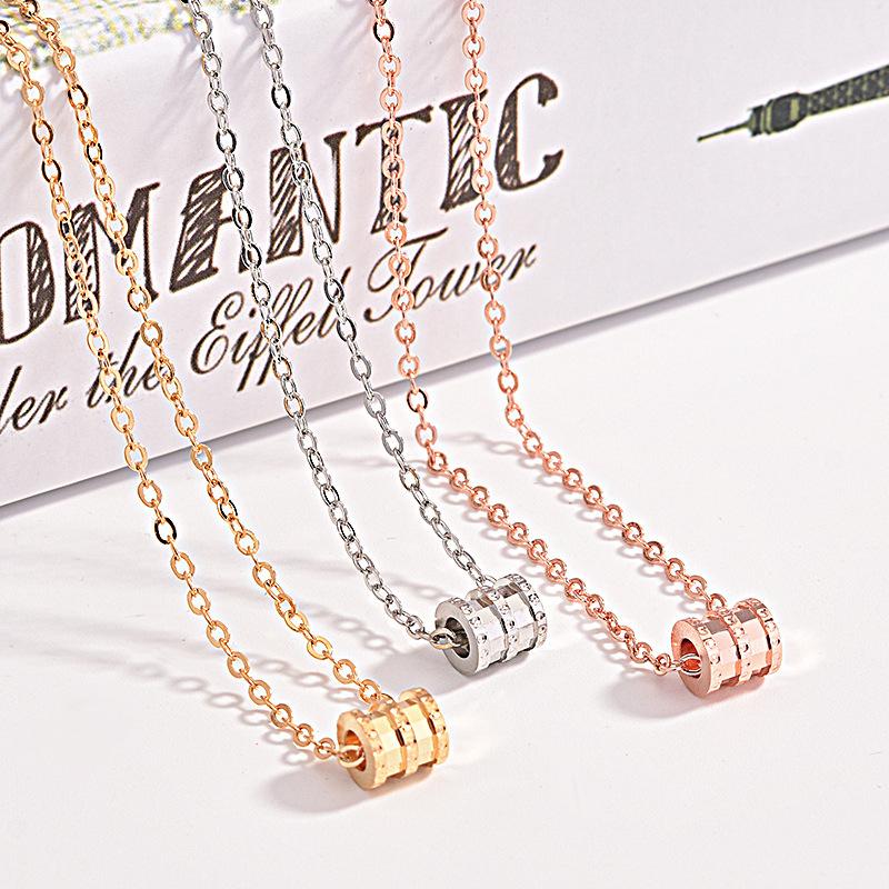 The Same 925 Silver Small Waist Necklace 18K Rose Gold, Light Luxury Cnc Faceted Collarbone Chain
