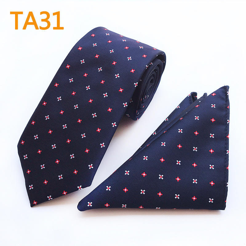 Polyester Large Waist Men'S Tie Men'S Pocket Towel Two-Piece Set