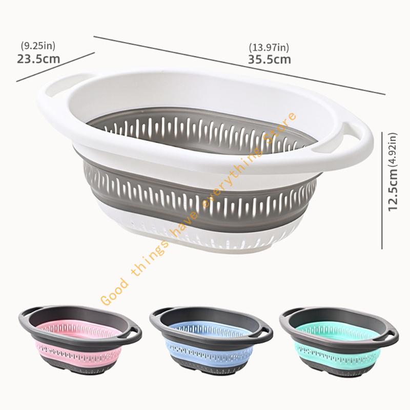 2PCs Foldable Vegetable Washing Basket Heat Resistant with Drain Holes For Fruits Pastas Efficient Storage Solution 55KF