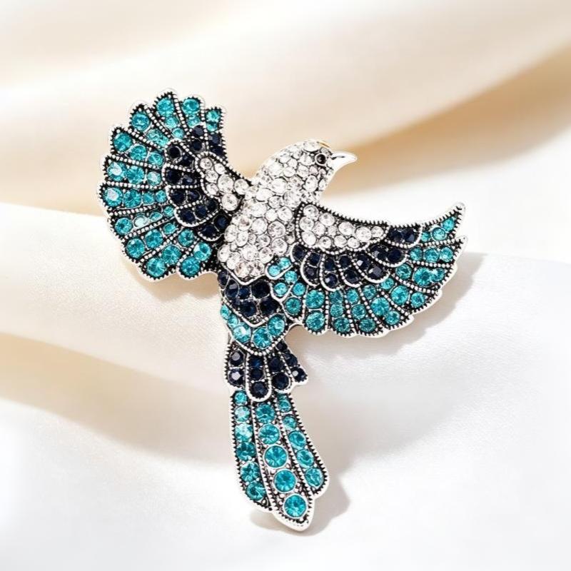 Premium Rhinestone Bird Brooch Sparkling Luxury Jewelry Accessory for Bridal Wedding Party Cute Gift for Female Friends