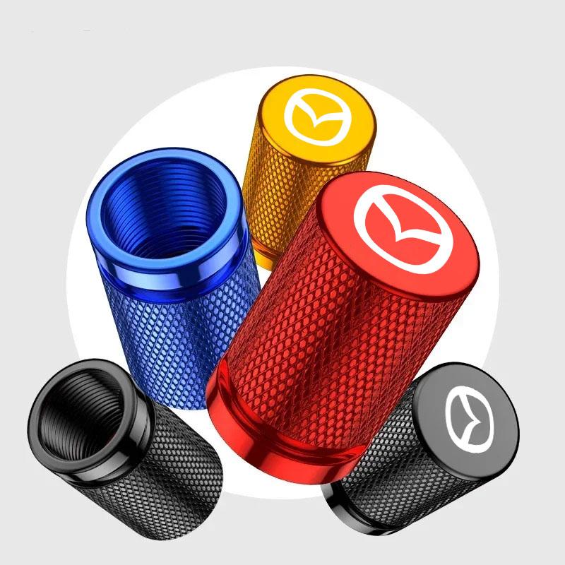 4PCS Laser Logo Alloy Car Wheel Stem Valve Caps for Mazda Atenza Axela RX7 MX5 CX5 RX7 Protege 626 CX9 CX7 CX3 Tire Decoration