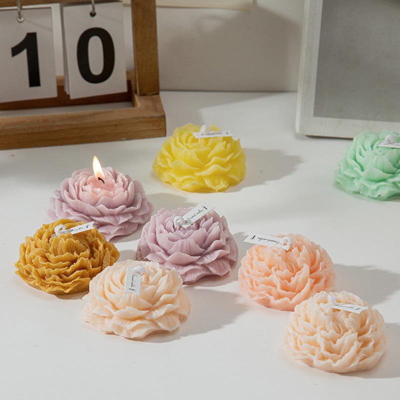 Peony Scented Candle Mother's Day Fragrance Souvenir Simulation Flower Shape Candle Ornaments