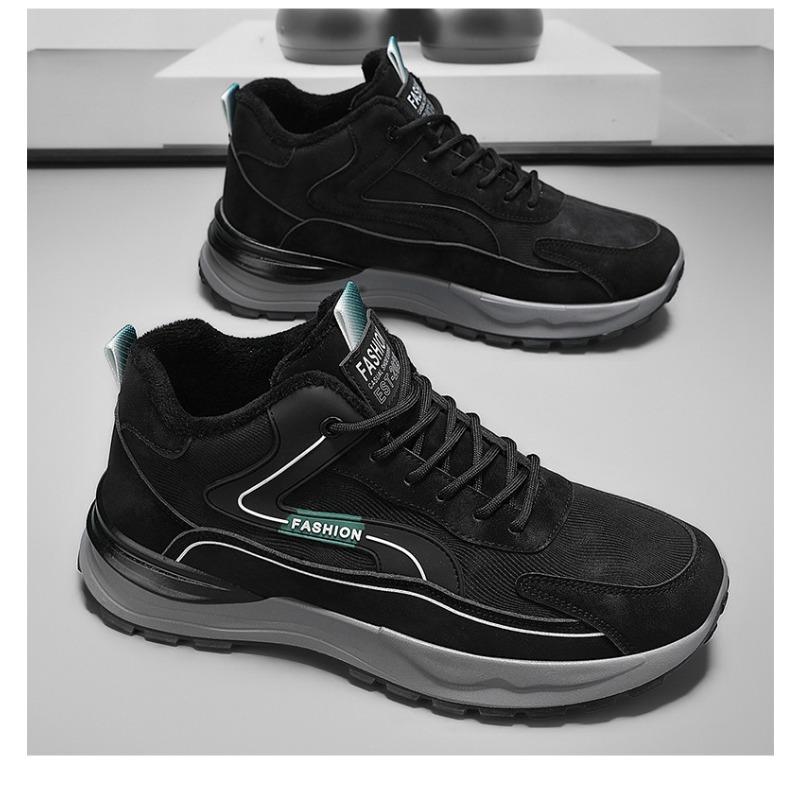 Men's Winter Warm-Lined Waterproof Work Protective Thick-Soled Sports Shoes.