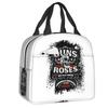 Custom Heavy Metal Rock Music Band Guns N Rose Resuable Lunch Box for Women Waterproof Cooler Thermal Food Insulated Lunch Bag