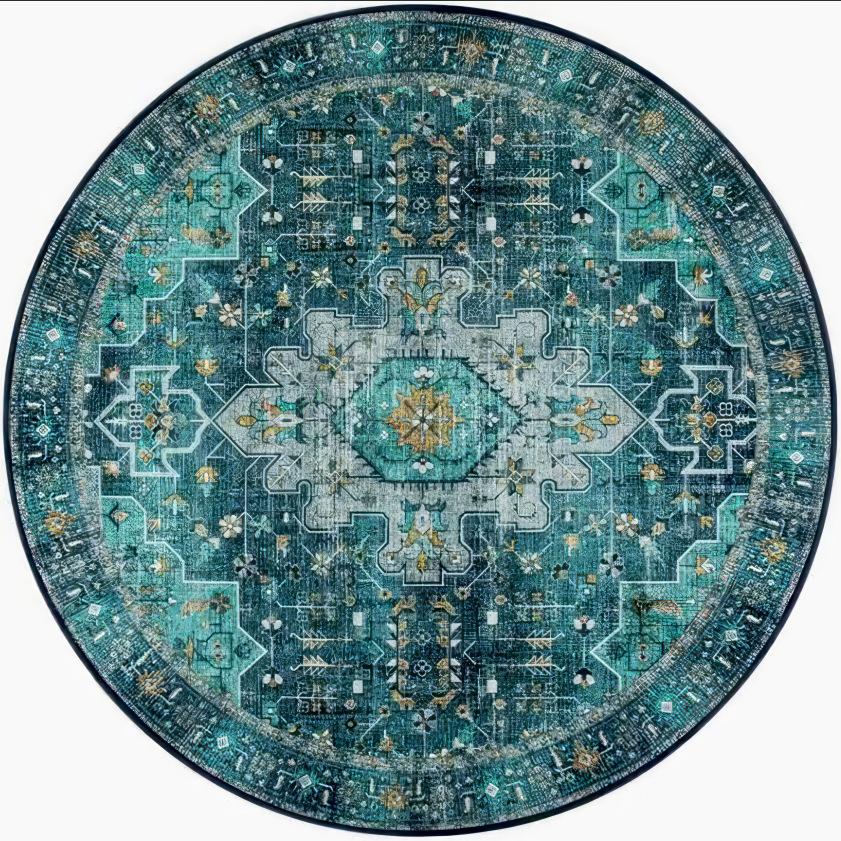 

American Animal Pattern Round Carpet Living Room Soft Antiskid Bedroom Decoration Rug Big Size Machine Washable Study Chair Mat 80x80cm