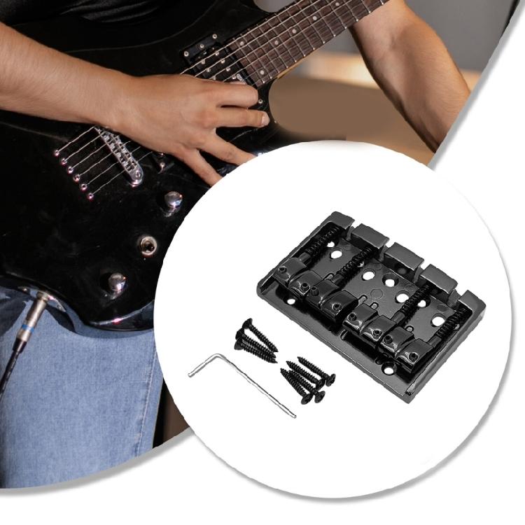Bass Bridge Assembly, Alloy Bass Fixed Bridge for 4 Strings Electric Bass Use Bass Bridge Assembly Replacement Bridge