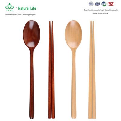 Conjunto de Colher e Hashi de Madeira Coreano - Utensílios Portáteis e Elegantes para Refeições em Casa