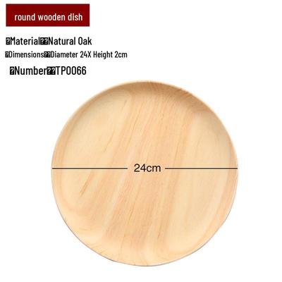 Japanese Style Round Solid Wood Serving Tray