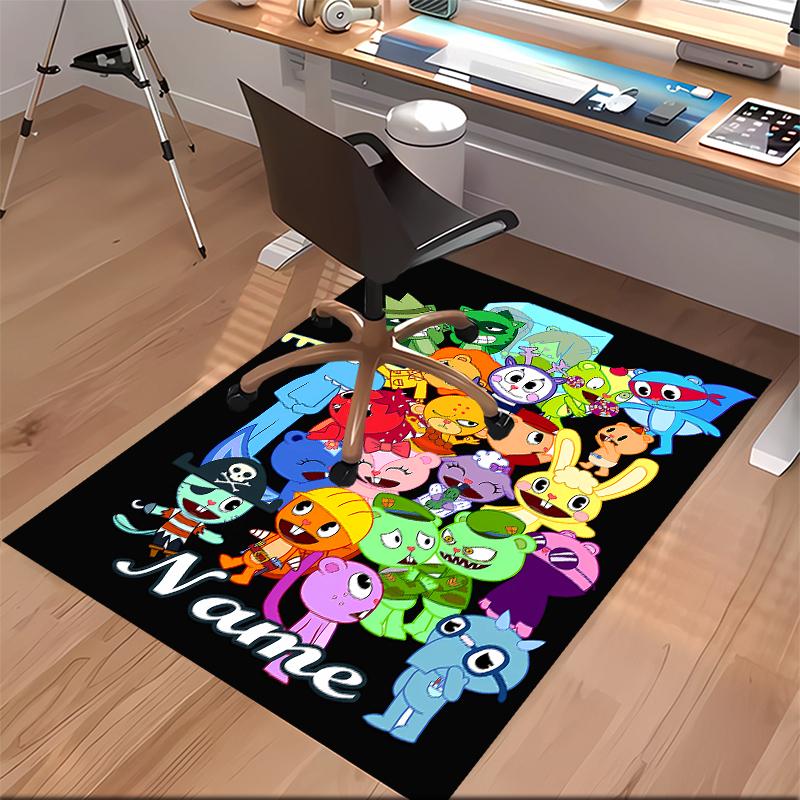 Custom Personalization Happy Tree Friends Print Area Rug - Soft, Washable Non-Slip Indoor Mat,Living Room,Home&Office Decorative Rug