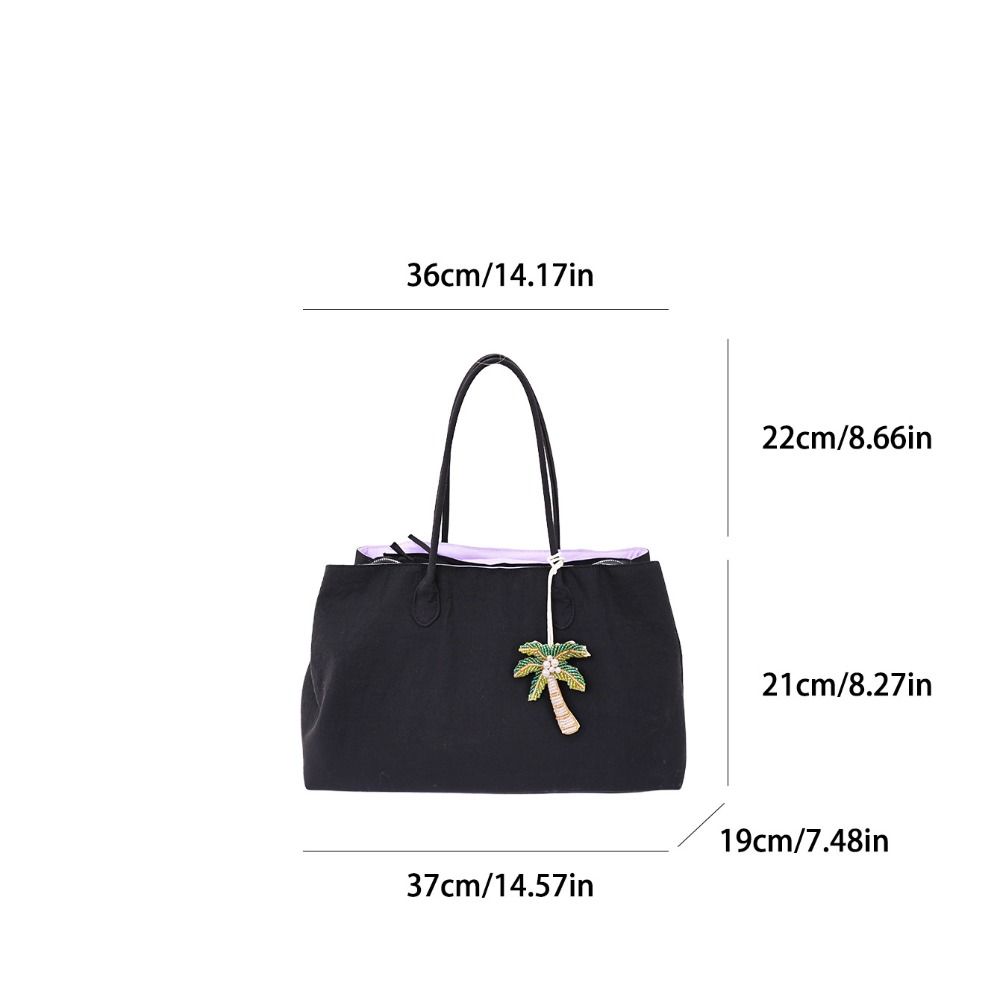 Elegant Nylon Tote Bag Waterproof Computer Bag Top-handle Nylon Shoulder Bag Shopping