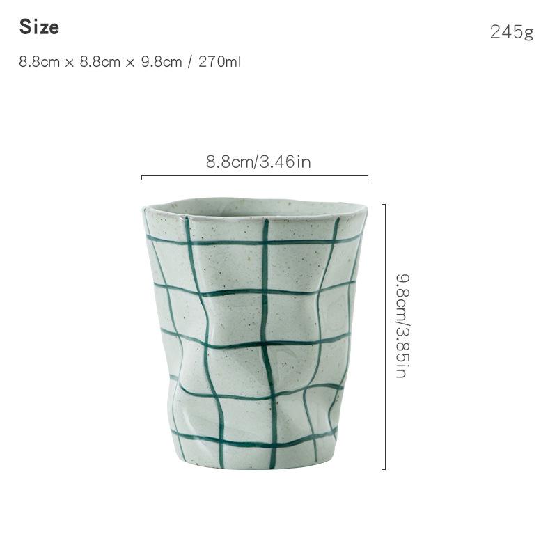 

Japanese-style Handcrafted Coarse Earthenware Cups, Retro Irregular-shaped Tea Cups, Sushi Restaurant Water Cups зелений