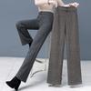 Wide-leg Pants Women's Spring Autumn and Winter Elastic Thickened Warm Straight-leg Pants   Casual Pants