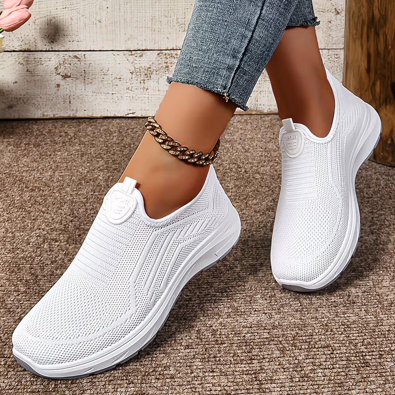 Women'S Casual Slip-On Sneakers, Non-Slip Soft and Comfortable, Mesh Knit Upper for Breathable Lightweight, Slip-Resistant and Durable, Women Shoes