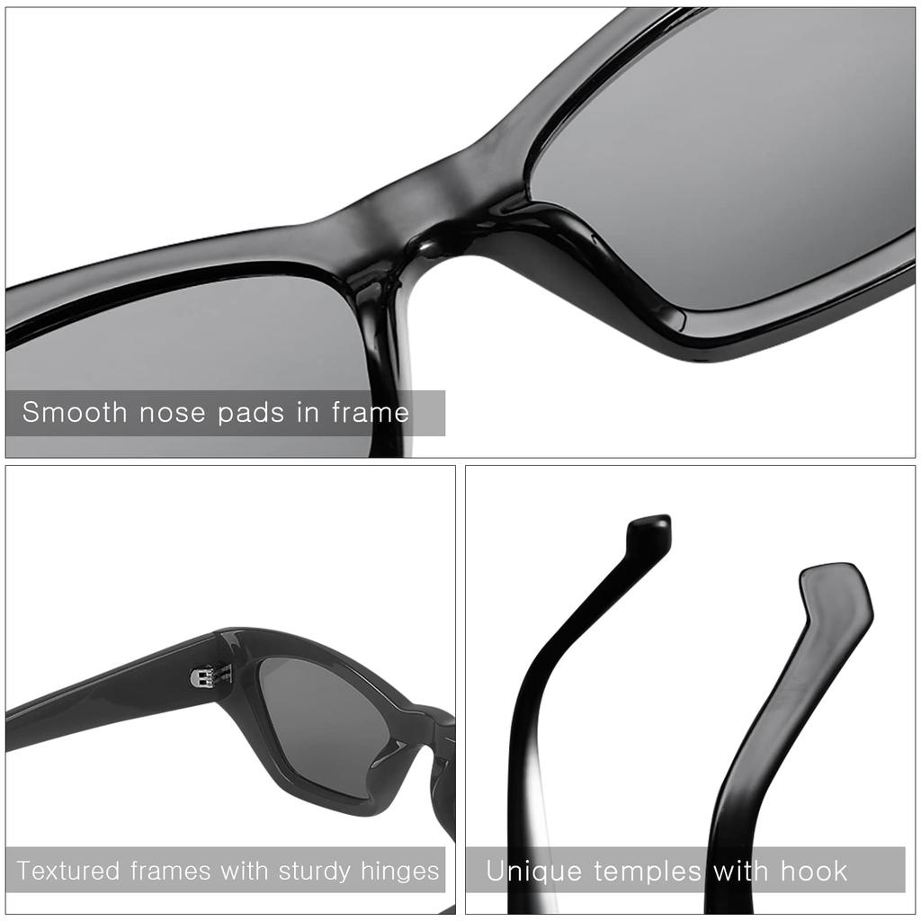 LumiSyne Vintage Cat Eye Sunglasses for Women and UV400 Personalized Small Frame Stereo Cat Eye Frame Eyewear for Travel and Driving Men, Protection,